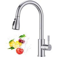 Appaso Kitchen Tap, Kitchen Sink Mixer Tap with Pull Out Sprayer, 3 Spary Modes in Silver