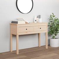 Berkfield Home Console Table 100x35x75 cm Solid Wood Pine in Brown | Size: 100 x 35 x 75 cm