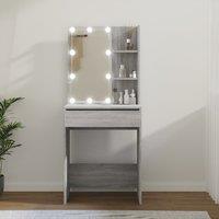 Berkfield Home Dressing Table with LED Grey Sonoma 60x40x140 cm | Size: 60 x 40 x 140 cm