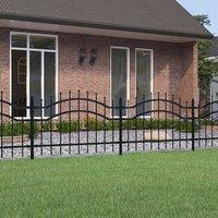 Berkfield Home Garden Fence with Spear Top Black 115 cm Powder-coated Steel