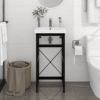 Berkfield Home Bathroom Washbasin Frame Black 40x38x83 cm Iron | Size: 40 x 38 x 83 cm