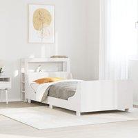 Berkfield Home Bed Frame without Mattress White 75x190 cm Small Single Solid Wood Pine