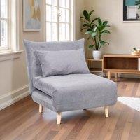 Home Source Single Clic Clac Sofa Bed Sleeper Couch Upholstered Living Furniture in Grey