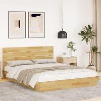 Berkfield Home Bed Frame with Headboard without Mattress 160x200 cm Solid Wood Oak in Brown