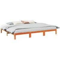 Berkfield Home Family Bed Frame No Mattress Wax Brown 240x200 cm Solid Wood Pine