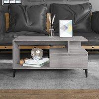 Berkfield Home Coffee Table Grey Sonoma 90x49x45 cm Engineered Wood | Size: 90 x 49 x 45 cm