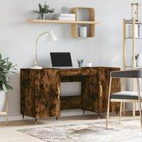 Berkfield Home Desk Smoked Oak 140x50x75 cm Engineered Wood in Brown | Size: 140 x 50 x 75 cm