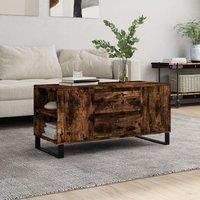 Coffee Table Smoked Oak 102x44.5x50 cm Engineered Wood