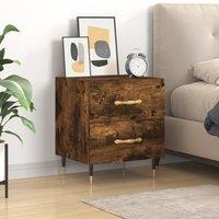Berkfield Home Bedside Cabinet Smoked Oak 40x35x47.5 cm Engineered Wood in Brown