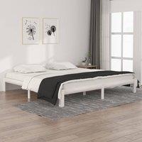 Berkfield Home Bed Frame White Solid Wood Pine 200x200 cm