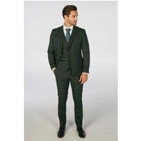 Paul Andrew Men's Leo 3 Piece Checked Suit in Green | Size: 50R