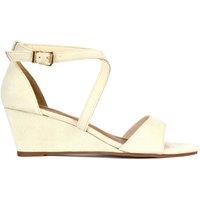 XY London Women's 'Kylie' Strappy Sandal Wedge Heels With Ankle Strap in Nude | Size: 8