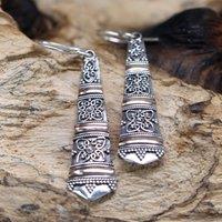 KDMD Women's Silver & Gold Earring - Tribal Drops