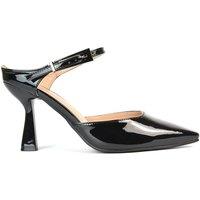 XY London Women's 'Daisy-May' High Heel Mules With Pointed Toe in True Black | Size: 5