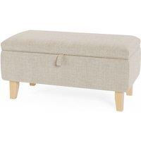 Living and Home 71cm W Rectangle Storage Ottoman Footstool in Beige