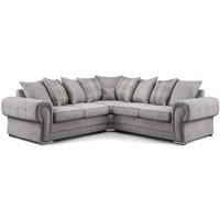 Furnishings For Less UK Milan 5 Seater L Shaped 2 Corner 2 Sofa Scatter Back Chesterfield Grey