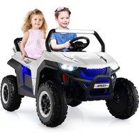 Costway Electric Ride On Car 2 Seater 12V Battery Powered UTV With Remote Control in White