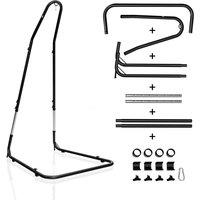 Costway Large Heavy Duty C-stand Hanging Swing Egg Chair Hammock Frame Adjustable Height in Black