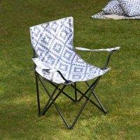 OHS Outdoor Camping Chair Folding Portable Picnic Beach Seat Garden in Light Grey