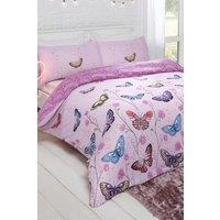 OHS Butterfly Heaven Duvet Cover with Pillowcase Set in Light Pink | Size: Double