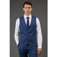 Burton Men's Blue Textured Waistcoat | Size: Medium