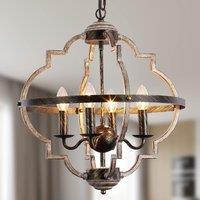 Garwarm Men's 4-Light Farmhouse Orb Metal Pendant Light in Bronze