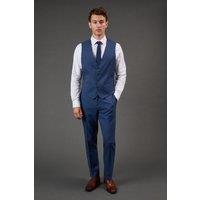 Burton Men's Blue Textured Slim Fit Suit Trousers | Size: 34S