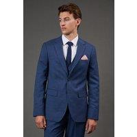 Burton Men's Blue Textured Slim Fit Suit Jacket | Size: 40S