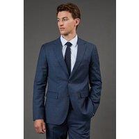 Burton Men's Dark Blue Brushed Slim Fit Suit Jacket | Size: 44R
