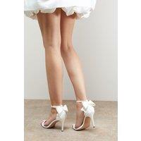 Oasis Women's Bridal Dovile Satin Bow Back High Heel Stiletto Sandals in White | Size: 8