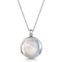 LOVELOX Lockets Women's Mother Of Pearl Round Locket in Silver
