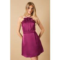 Oasis Women's Lace Detail A Line Mini Dress in Mulberry | Size: 16