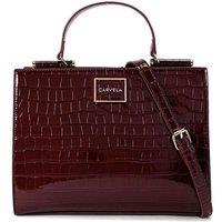 Carvela Women's 'Jessica Midi Tote 2' Croc Print Bag in Dark Red