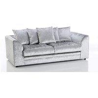 Snugg Furniture UK Limited Aurora Crushed Velvet 3 Seater Sofa in Silver