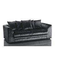 Snugg Furniture UK Limited Aurora Crushed Velvet 3 Seater Sofa in Black