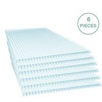 6Pcs Clear Polycarbonate Sheets for Greenhouse Covering