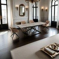 DS Living Zaira Grey Concrete Sintered Stone Dining Room Table | Size: 240 cm x 90 cm