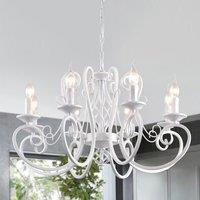 French Country Chandeliers Kitchen Island Candle Iron Chandelier Industrial Vintage Pendant Light Fixture for Farmhouse