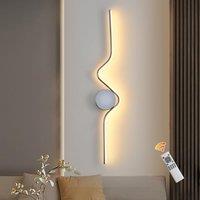 Garwarm Modern LED Wall Light with Remote, 3 Colors Dimmable Wall Sconces in White