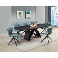 DS Living Maelis Black & Grey Intertwined Stone Ceramic Dining Room Table | Size: 160 cm x 90 cm