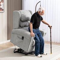 HOMCOM Power Lift Recliner Chair for Elderly with Remote Control in Grey | Size: 1 Pack