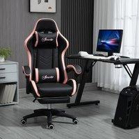 VINSETTO Racing Style Gaming Chair with Reclining Function Footrest, Black