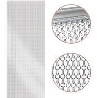 Glamhaus Silver Heavy Duty Fly Screen Aluminium Chain Curtain - For Flies, Wasps & Insects