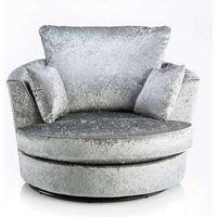 Snugg Furniture UK Limited Aurora Swivel Chair Crushed Velvet in Silver