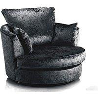 Snugg Furniture UK Limited Aurora Swivel Chair Crushed Velvet in Black