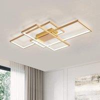Garwarm LED Ceiling Light, Modern LED Ceiling Lamps with 3-Squares in Gold