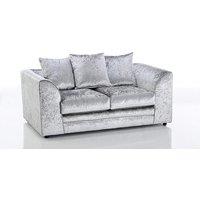 Snugg Furniture UK Limited Aurora Crushed Velvet 2 Seater Sofa in Silver