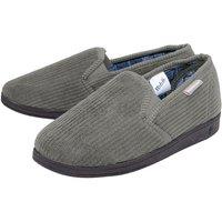 Dunlop Men's Moccasin Slippers with Memory Foam in Grey | Size: 10
