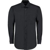 Kustom Kit Men's Long-Sleeved Formal Shirt in Black | Size: 18 inches