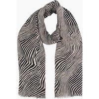 Sarta Women's Cream Zebra Print Lighweight Scarf Evening Shawl